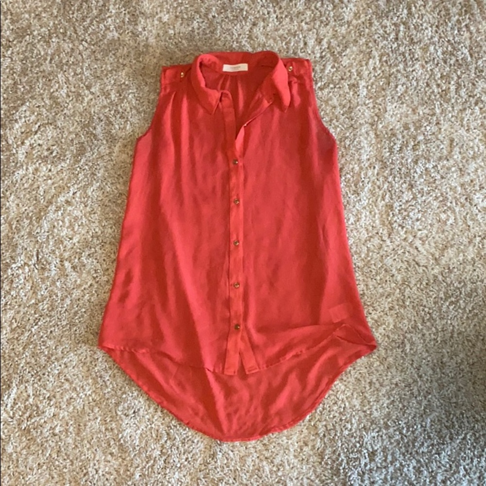 Orange light sleeveless top